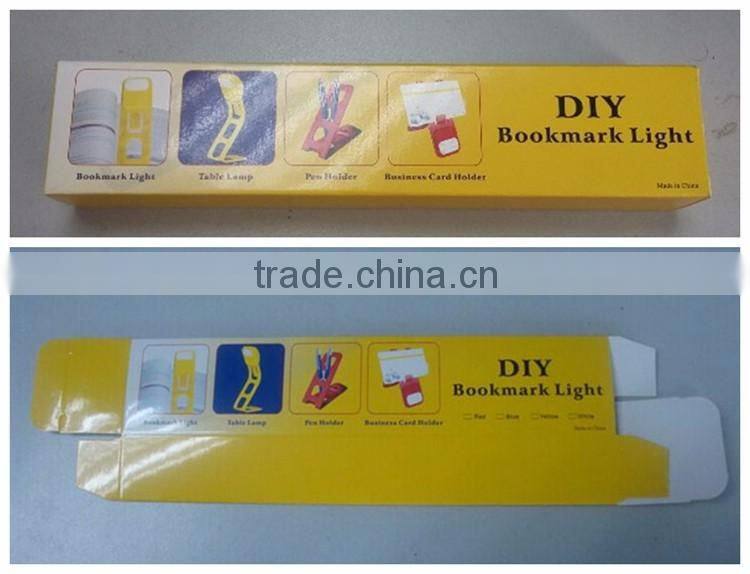 Plastic novelty design hot sale good quality power folding bookmark light