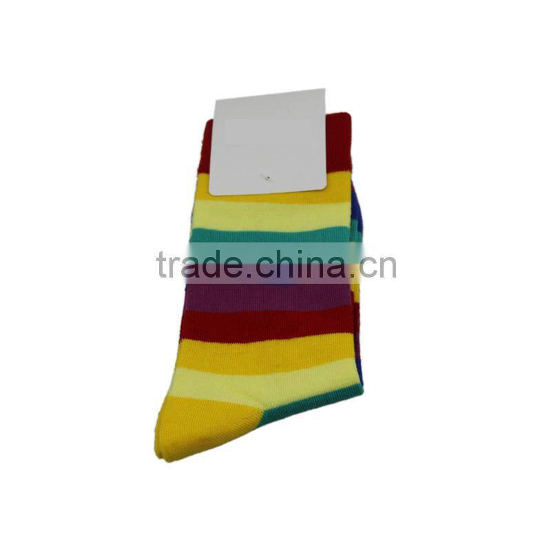 GSC-33 Hot sale high quality yellow striped design customized school bamboo socks
