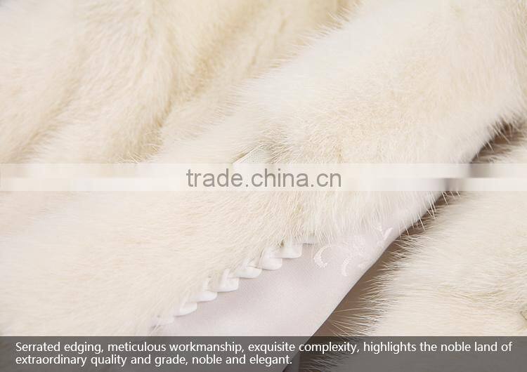 Factory diectly sale white mink fur coat wholesale