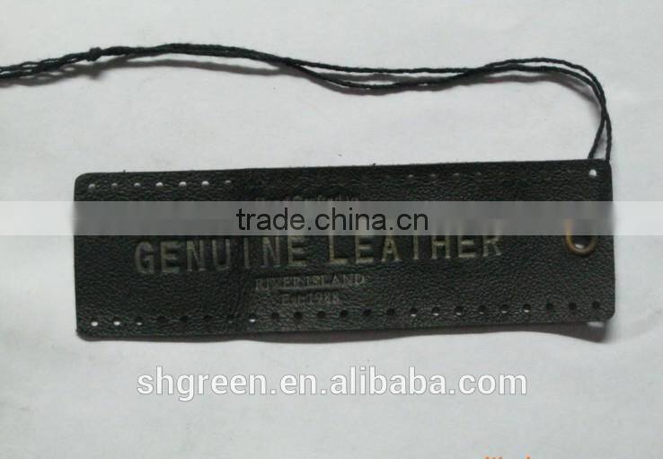 Smooth embossed leather luggage bag hangtag