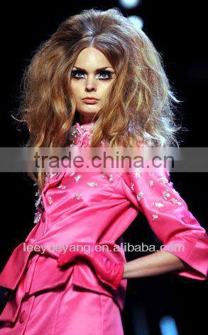 Top fashionable dark brown 100% lace front shag wig