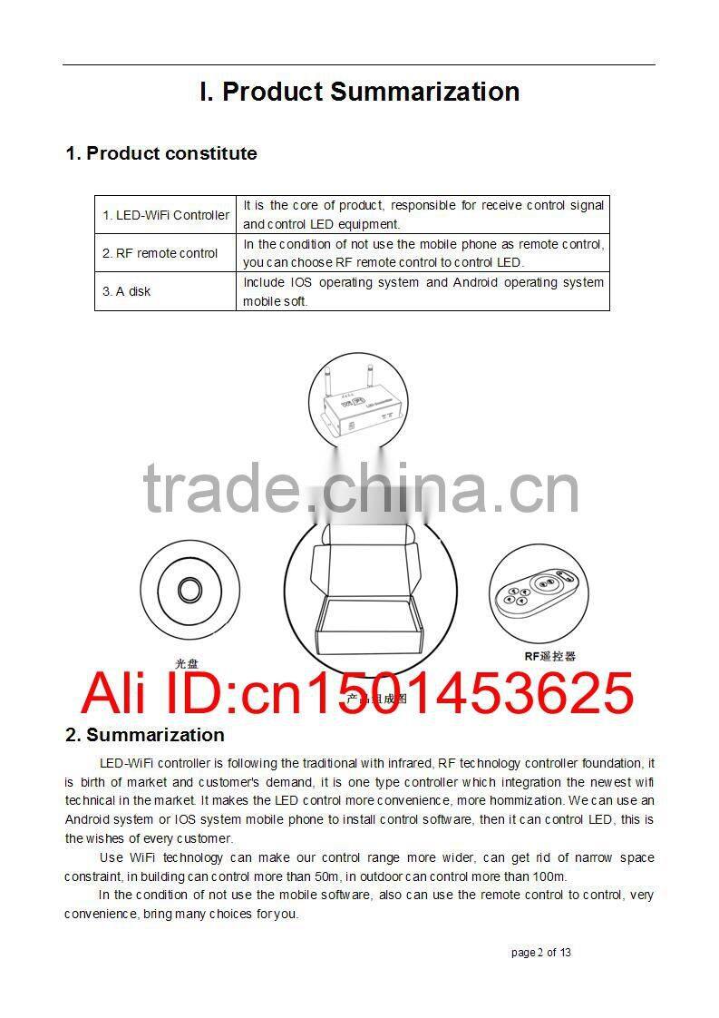 support android / ois system wifi led dali controller