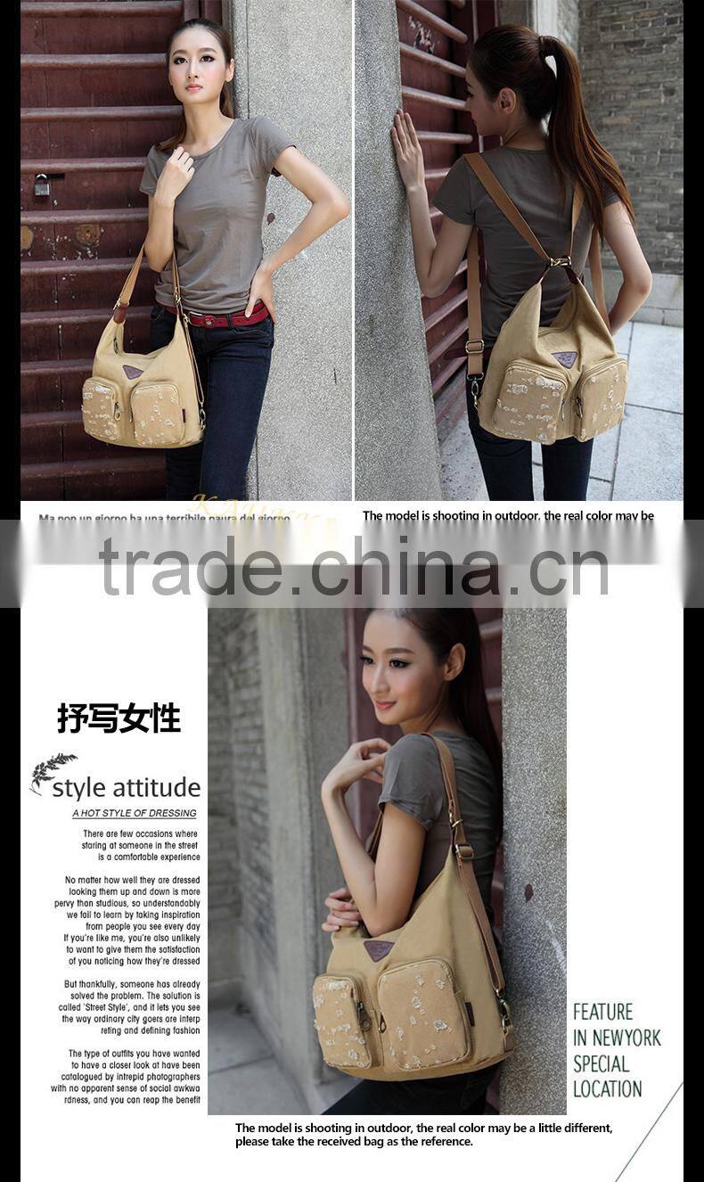 Canvas shoulder bag vintage-latest fashion handbag fashion bags ladies handbags