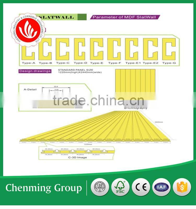 Wooden slat wall panel/slot boards