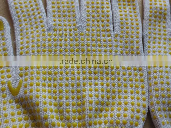 BSSAFETY 10 or 13 gauge cotton yarn knitting with pvc dotted gloves