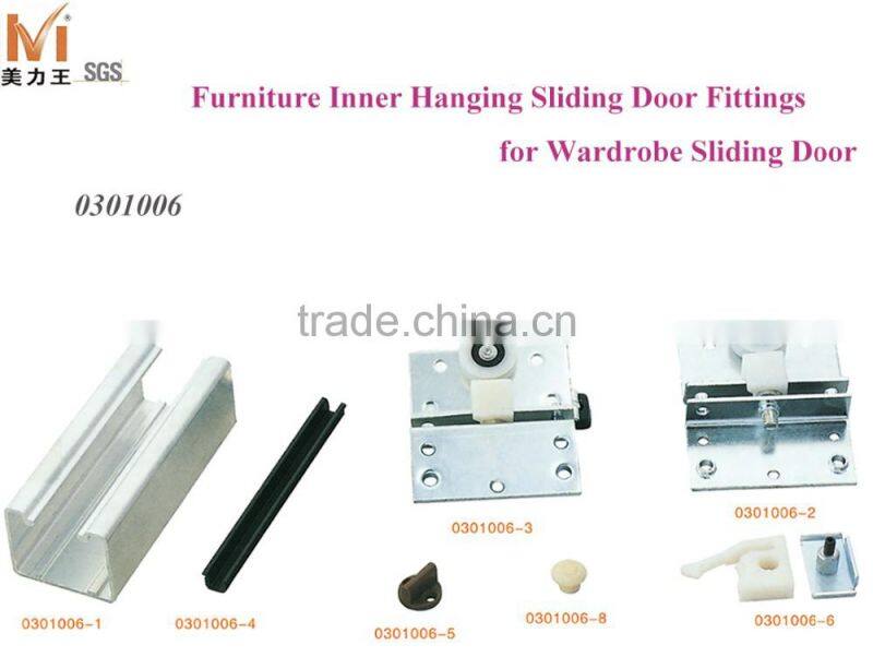 Furniture Hardware Wardrobe Sliding Closet Door Hanging Roller Hardware Fittings System