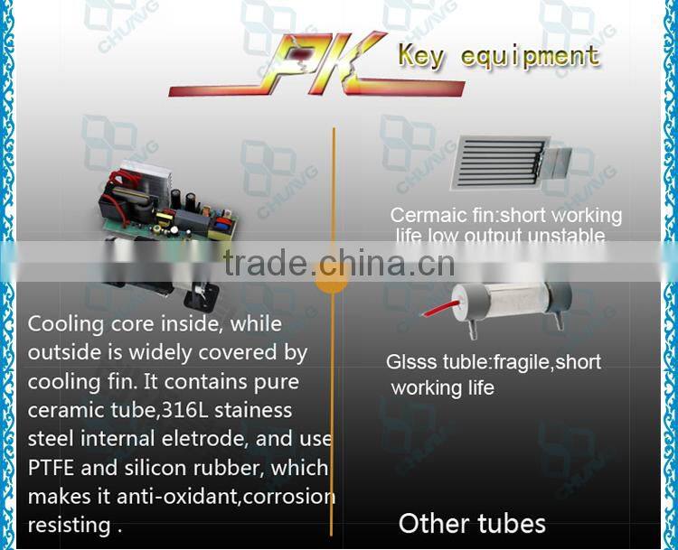 2015 factory price high quality ozone tube spare parts water purifier ionizer machine