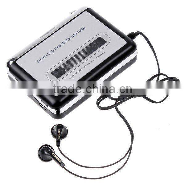 Tape to PC USB Cassette-to-MP3 Converter Capture Audio Music Player