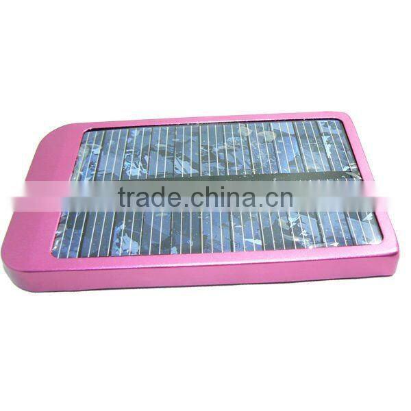 Portable Mobile Solar charger for Mobile phone 2600 mAh Blue Silver Pink