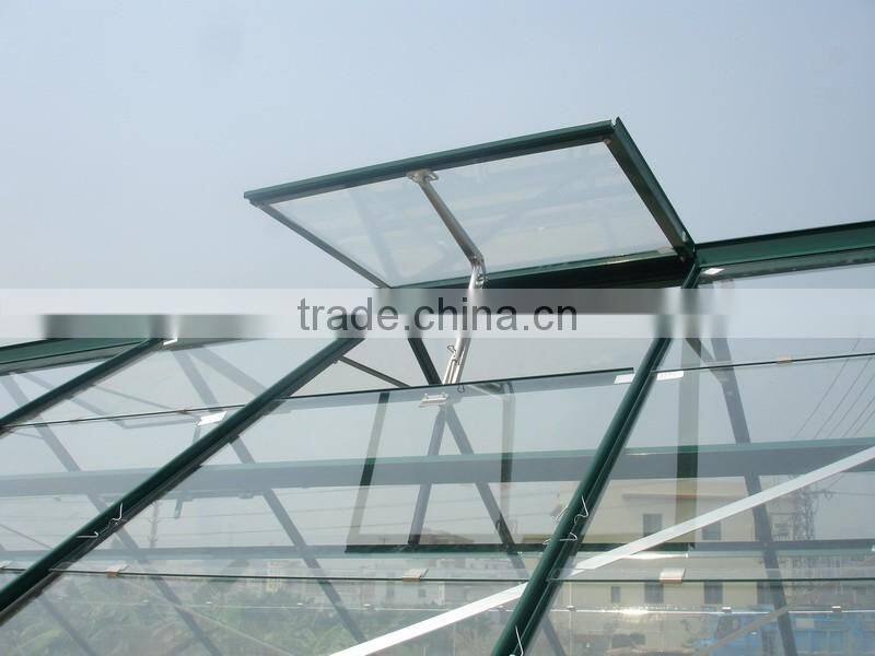 Aluminium spring clips dark green glass greenhouse HX78125G-1