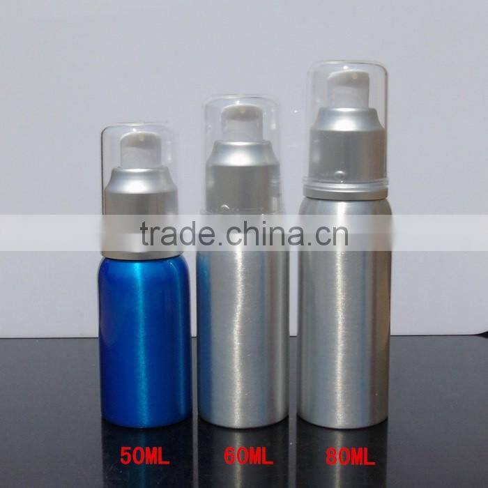 Wholesale 20ml-300ml empty cosmetic packaging aluminum bottle lotion bottle shampoo alumimum pump bottle