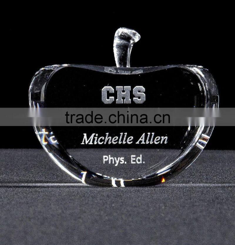 solid crystal apple recognition gift