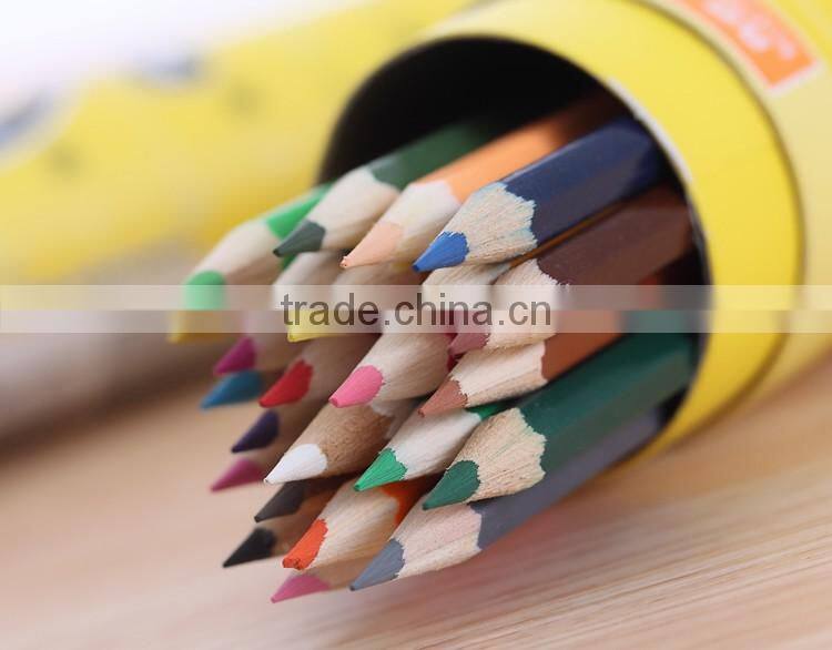 Factory Wholesale School Kids 24 colors Recycled Wooden Colored Pencils with tube