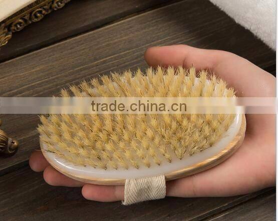 cy298 Removable Body Brush Natural Boar Bristles Long BeechwoodHandle Bath Shower Brushes Great Back Scrubber Dry Skin Brush