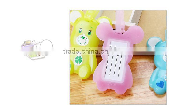 N146 factory supplier high quality hot sale cute cartoon custom brown bear shape luggage tag