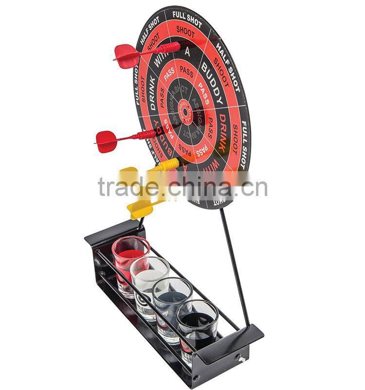 Party Funny Dart Drinking Game Toy, 4 Shot Glass Dart Drinking Game Set, Event Party Table Game Set For Wholesale