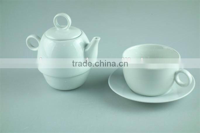 Unique shape white ceramic teapot coffee pot in stock