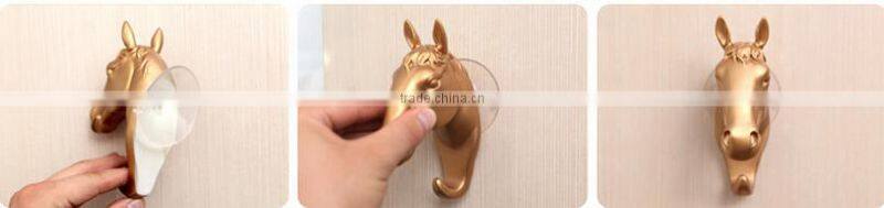 Wholesale Stock Horse Shaped Resin Decorate Sucker Wall Hook