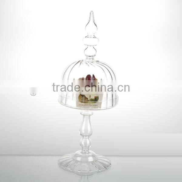 top grade high temperature resistance cake dome set glass cover with glass pedestal