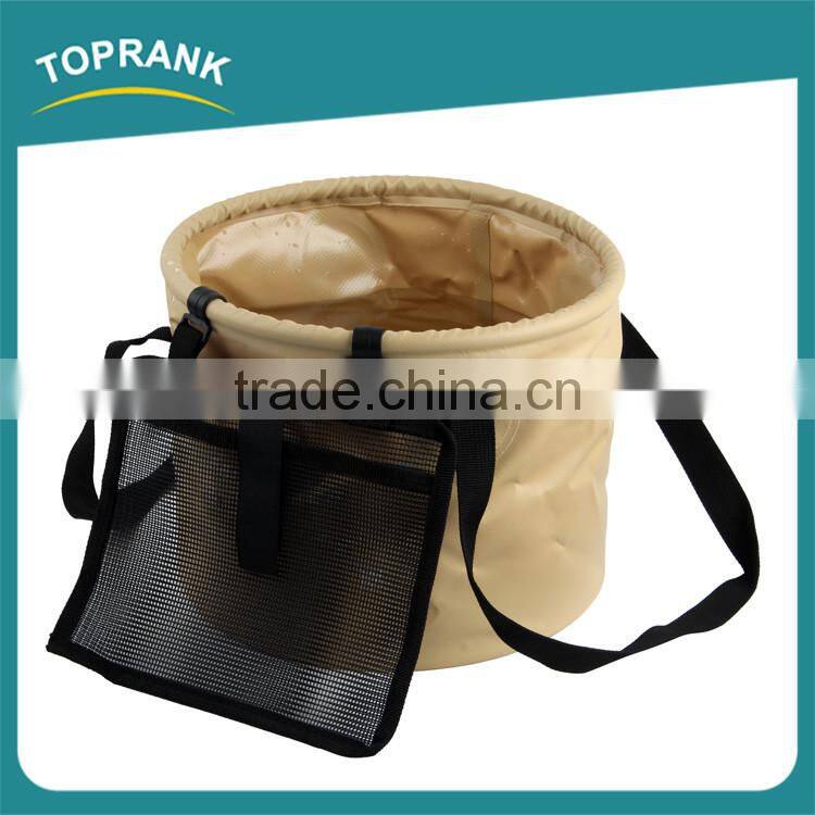 Portable foldable water bucket multifunctional 500D collapsible bucket for camping hiking
