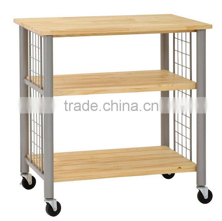 Kitchen Table Trolley Storage Unit - Wood and Metal