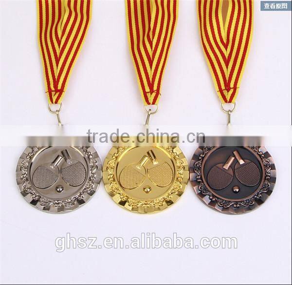 best selling golden zinc alloy Table Tennis medal