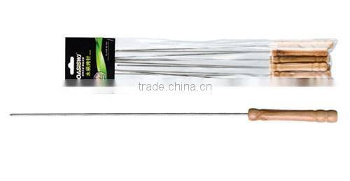 Stainless Steel Roasting BBQ Forks With Wood Handle;10 pcs in a set