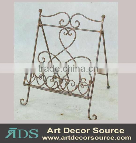 rustic metal wire wall mounted book rack