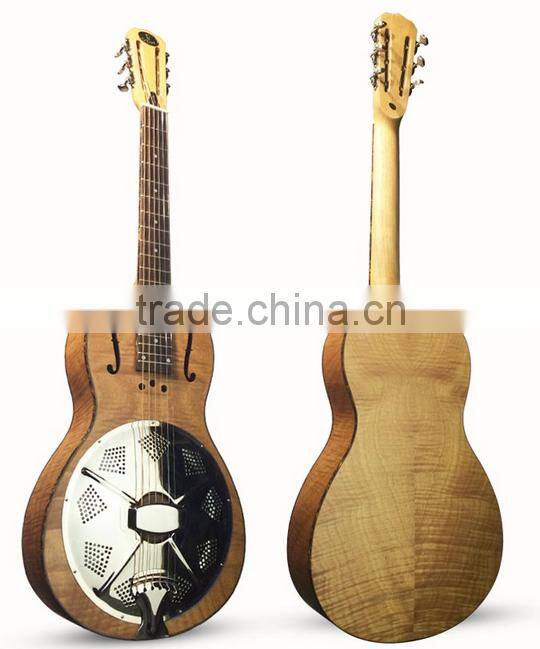 Resophonic guitar, single cone resonator guitar, handmade resonator guitar