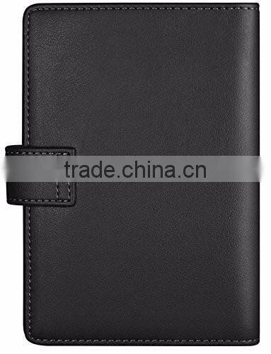 Customized Personalized black grain leather passport holder with card slot