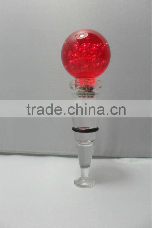 2014 Dongguan LED plastic silicone rhinestone decorative wine stoppers
