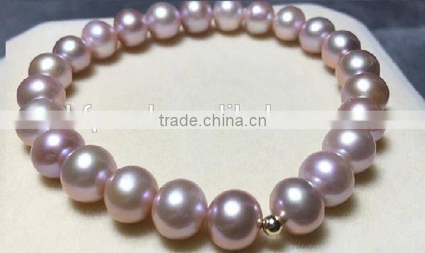 8-9mm purple round freshwater pearl bracelet gift