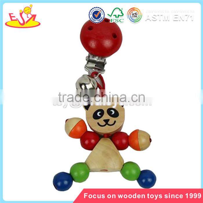 Wholesale DIY beautiful wooden beaded toy decoration cute baby wooden beaded toy W11E008