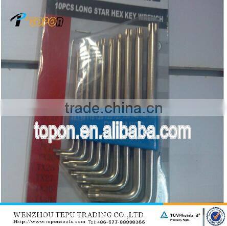 10PCS LONG STAR HEX KEY Wrench set in double blister card packing
