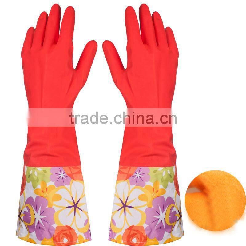 Fleece Lined Rubber Gloves Kitchen Gloves