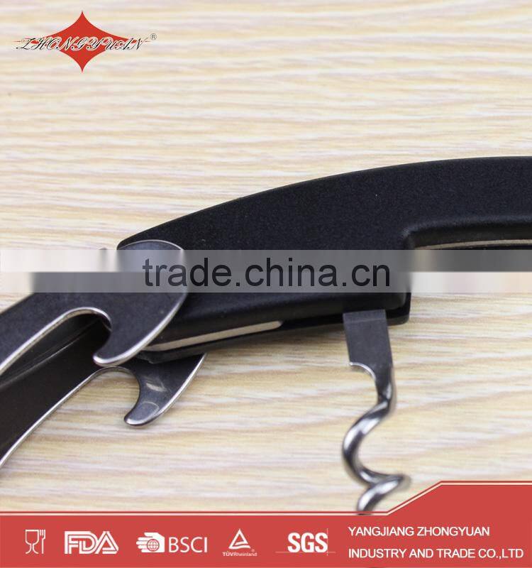 Metal wine bottle shape opener wine corkscrew with knife