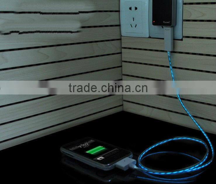 Electroluminescent light USB Phone Charger Data line for iphone4 iphone ipad2 3