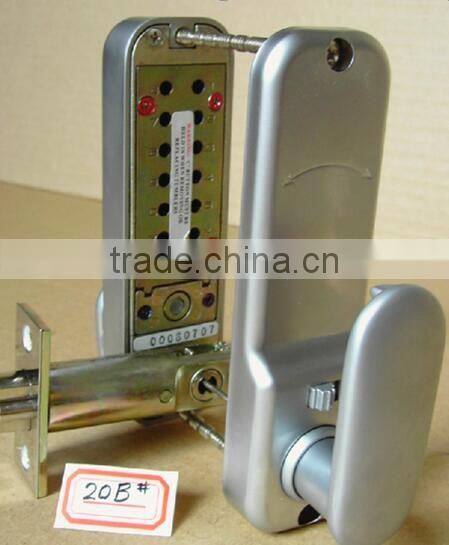 UK Push button mechanical keyless locks stain chrome for hotel door lock