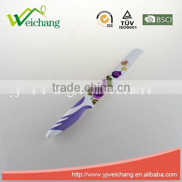 WCE7102 5 pcs set Kitchen Knives colorful non-stick blade rubber with PP handles , hot sale