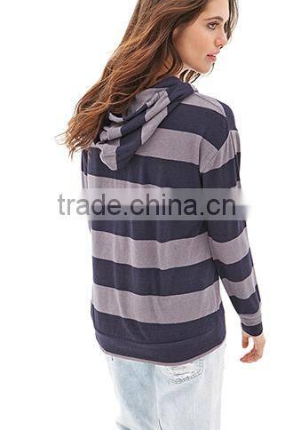 female hoodie with stripes /long sleeve autumn blouse alibaba