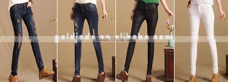 Ladies jeans top design elegant slim fit skinny pencil jeans denim jeans women