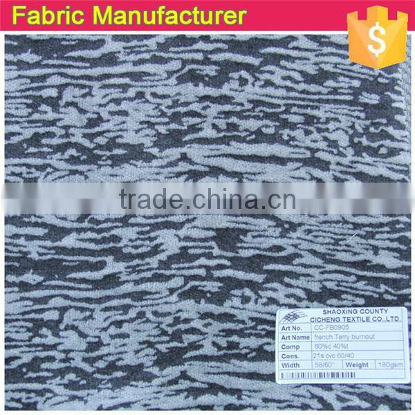 CVC BURNOUT FABRIC FRENCH TERRY