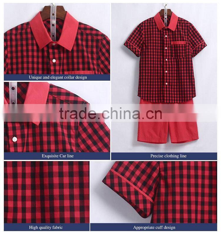 Wholesale Tailored Summer School Plaid Shirt Made Children Shirt