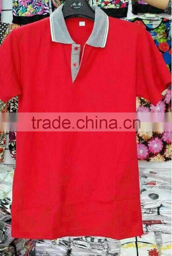 cheap contrast collar short sleeve stock polo shirt
