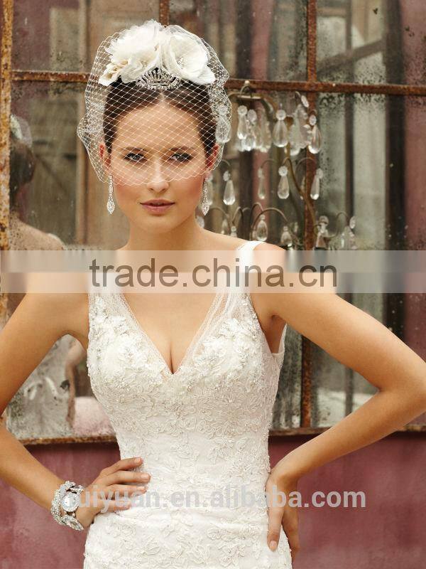 sexy deep v neck strap lace mermaid personalized wedding apparel