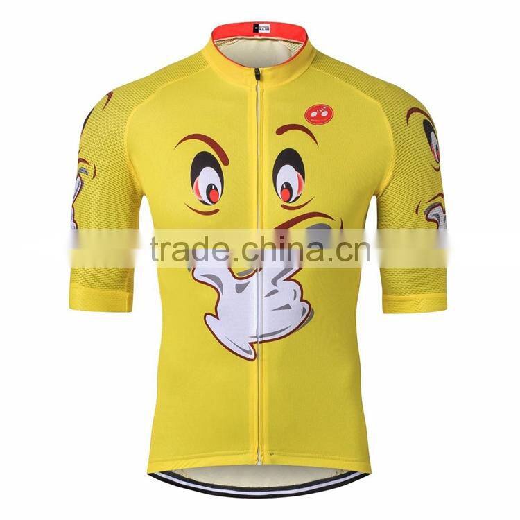 Wholesale china custom 100%polyester sublimation printing red sky coolmax cycling jersey pro team manufacturer for men