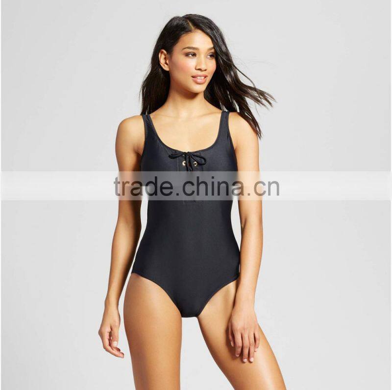 Womens Lace Up One Piece Customize Female Perfect One Piece For Beach Occasion Party 80% Nylon 20% Spandex Comfortable Stretchy