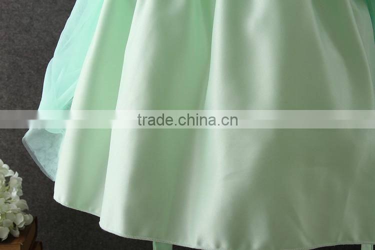 High quality OEM Angel Green Short sleeves Embroidery Flower girls party dresses Lovely Fluffy Tulle Kids frock designs pictures