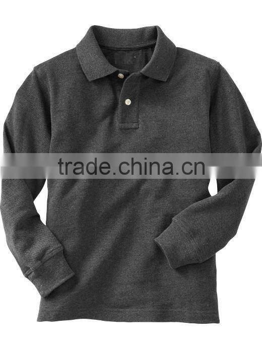 Blank white long sleeve polo shirt for Boys