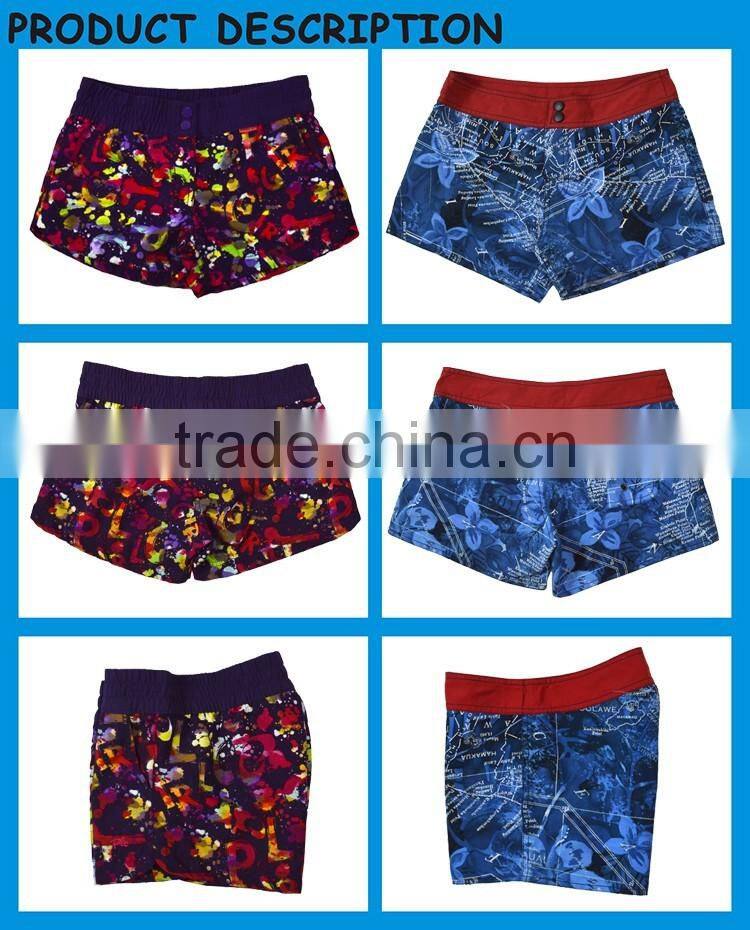 Fashion Side Pockets Denim Printed Board Shorts Denim Dye Shorts